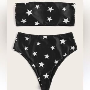 NWOT Star Black Strapless Bikini Size Medium